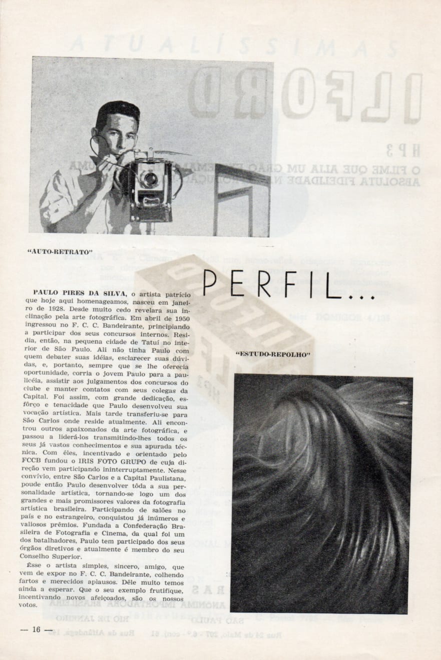 Paulo Pires em boletim do FCCB, 1960 Paulo Pires in FCCB bulletin, 1960