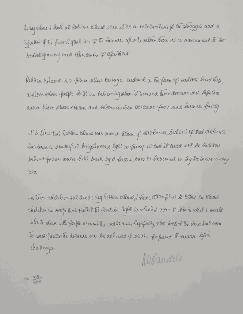 Nelson Mandela, Artist’s Motivation, 2000