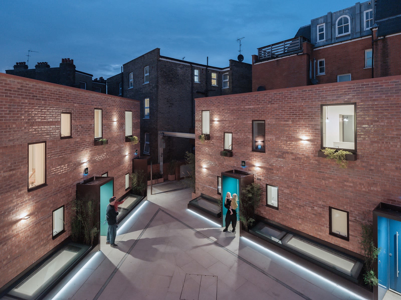 Penrose Mews, Penrose Night View of Courtyard, 2020