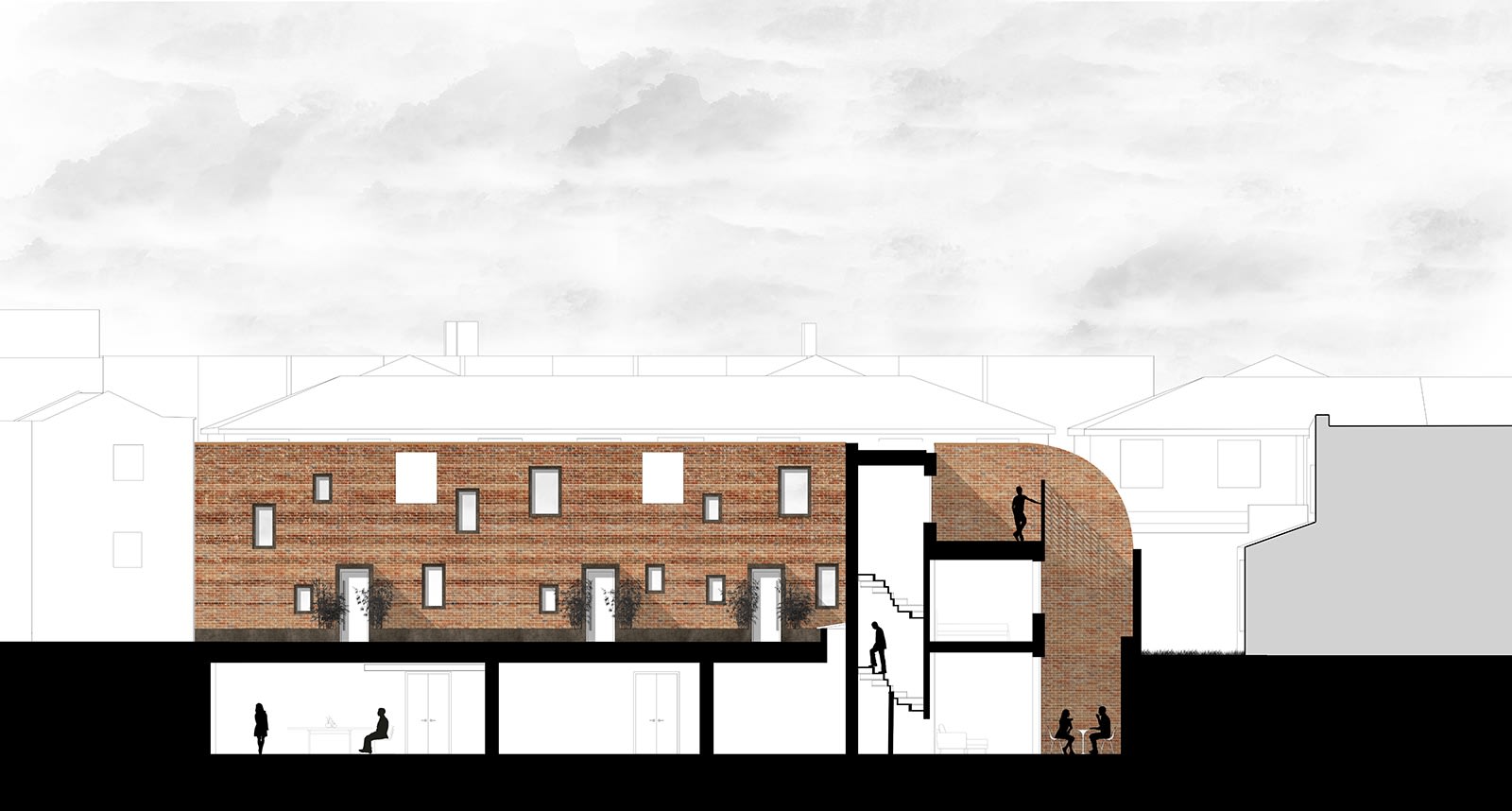 Penrose Mews, Penrose Drawing, elevation, 2020