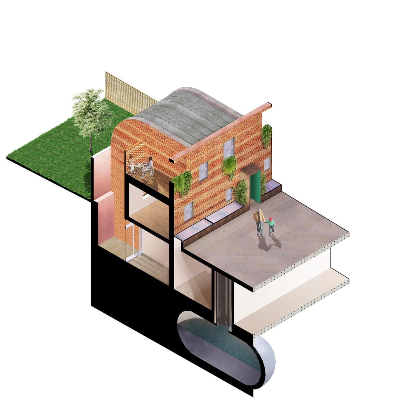 Penrose Mews, Penrose Drawing, isometric, 2020
