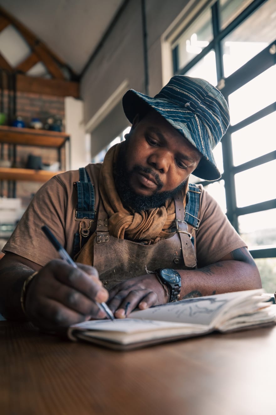Andile Dyalvane In his studio in Cape Town, Film Shoot | Andile Dyalvane | Almas Art Foundation