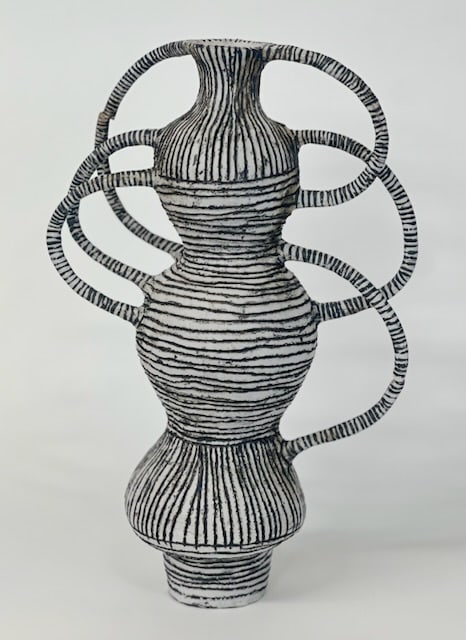 Brenda Holzke, Striped Spider Vessel, 2024