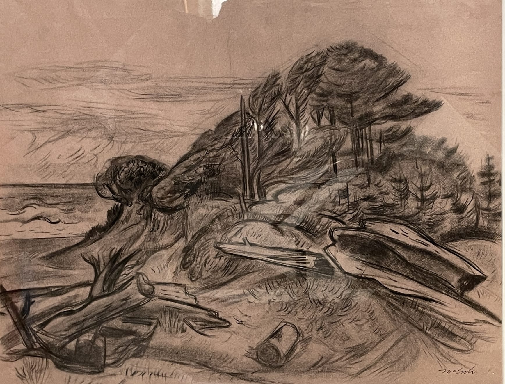 David McCosh (1903-1981), Dune with Driftwood and Trees