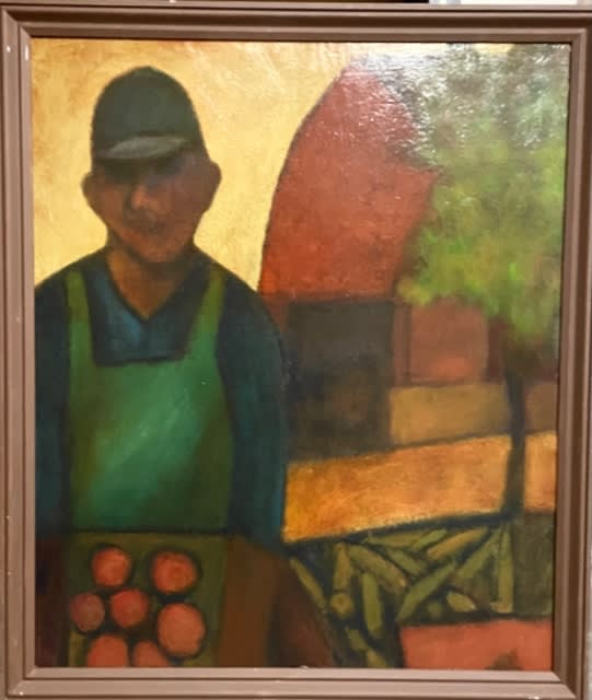 Mark Clarke (1935-2016), Farmer With Barn, c.2014