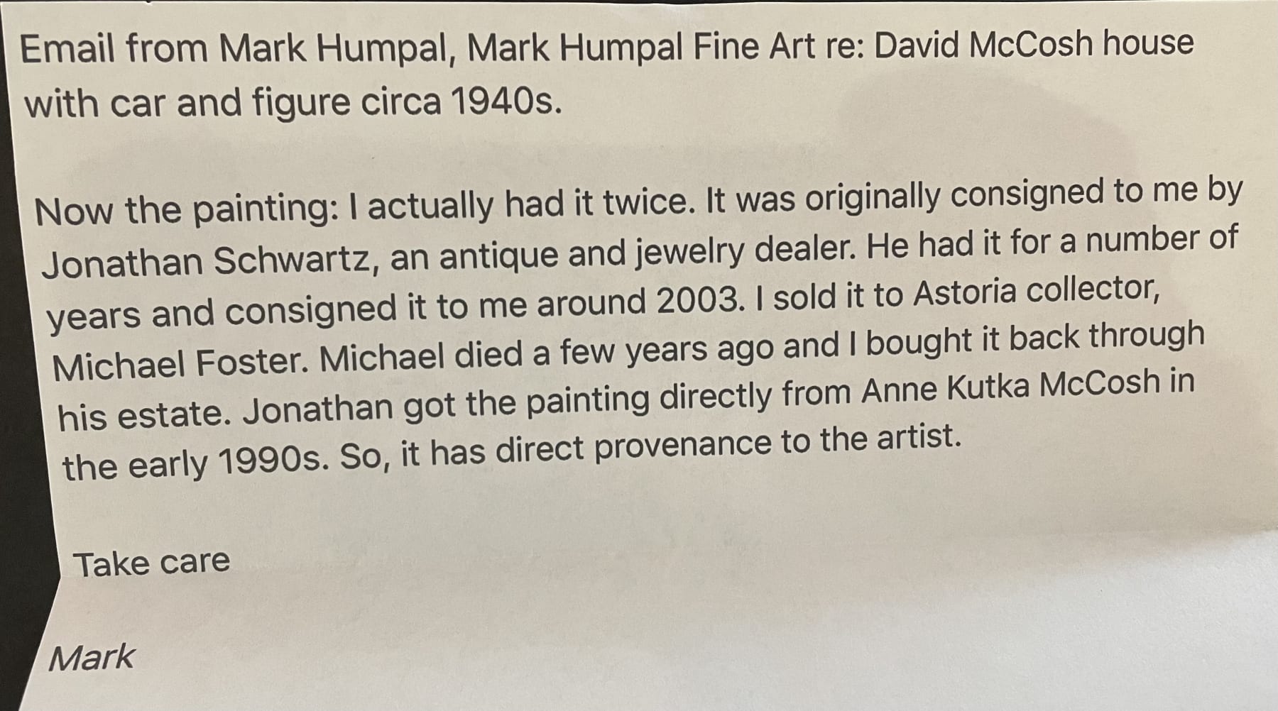 David McCosh (1903-1981), House with Car and Figure, c. 1940