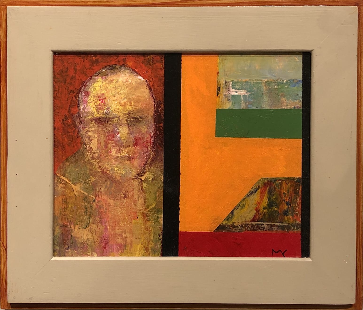 MARK CLARKE (1935-2016), Man and Painting with Yellow Shape