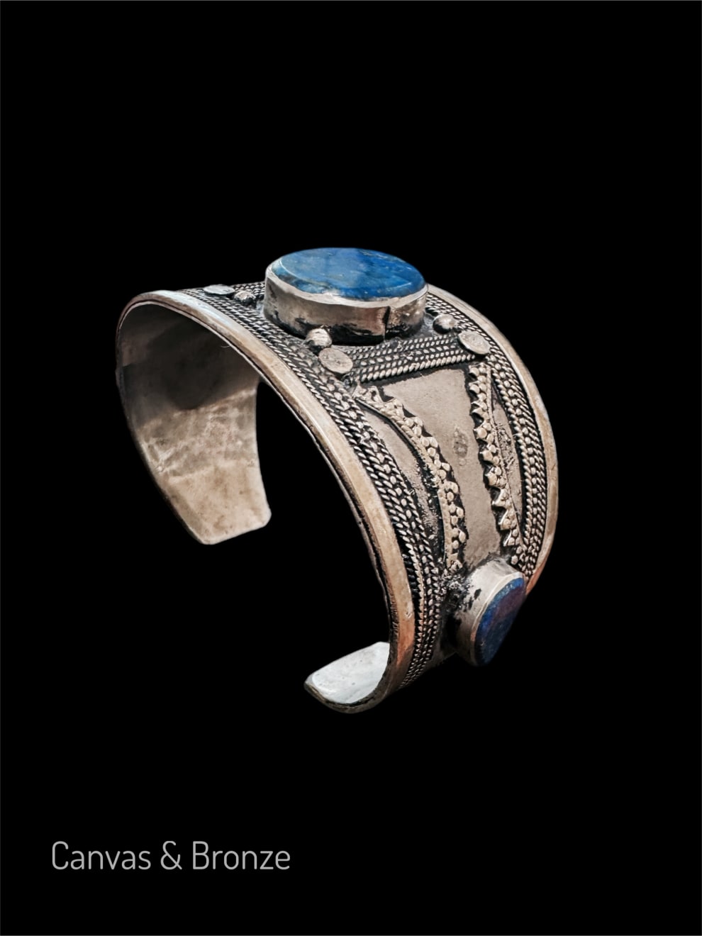 Anonymous, Lapis Lazuli Bangle in Antique Silver, 1998