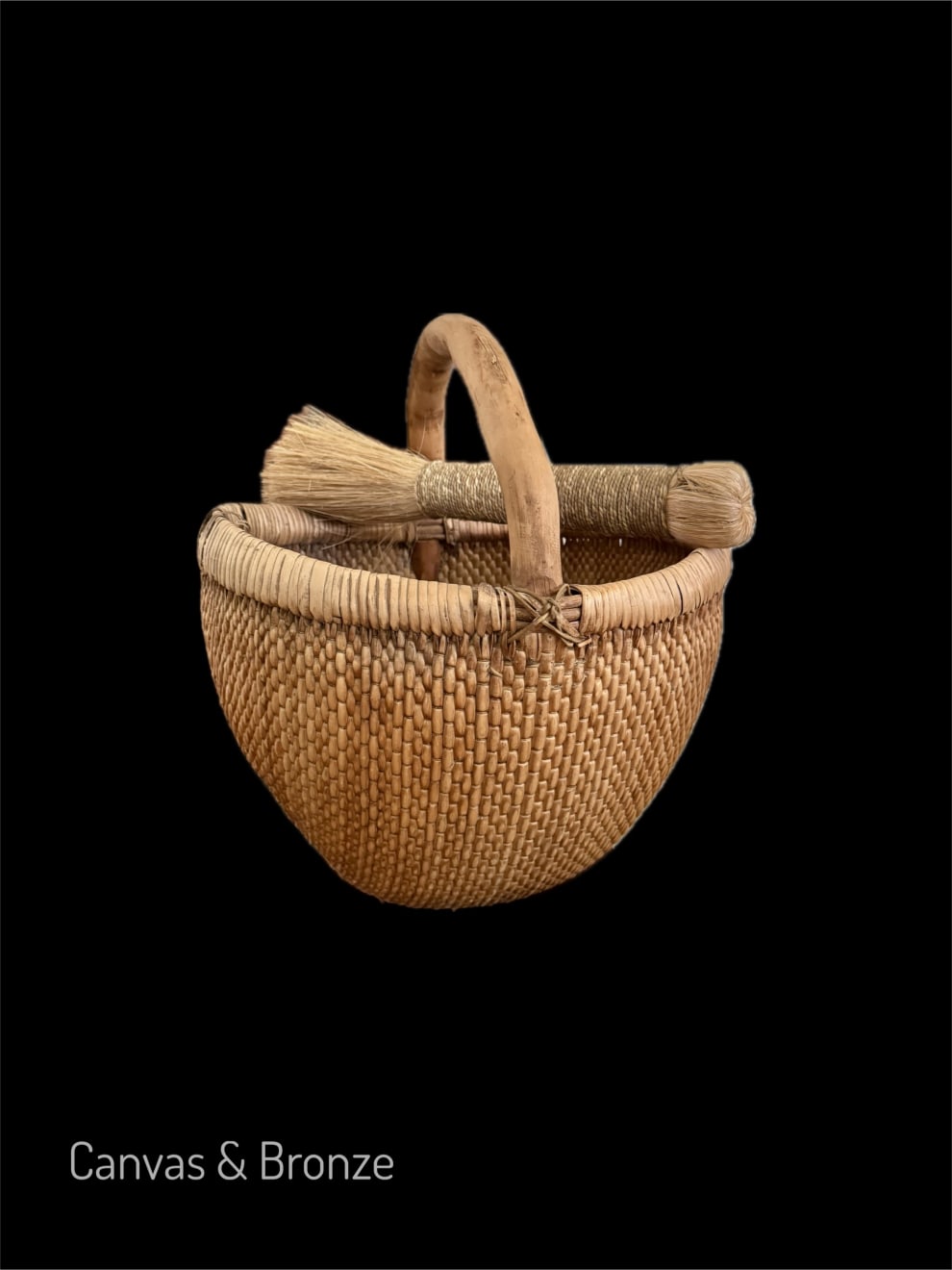 Anonymous, Vintage Chinese Gathering Basket with Broom, 2000