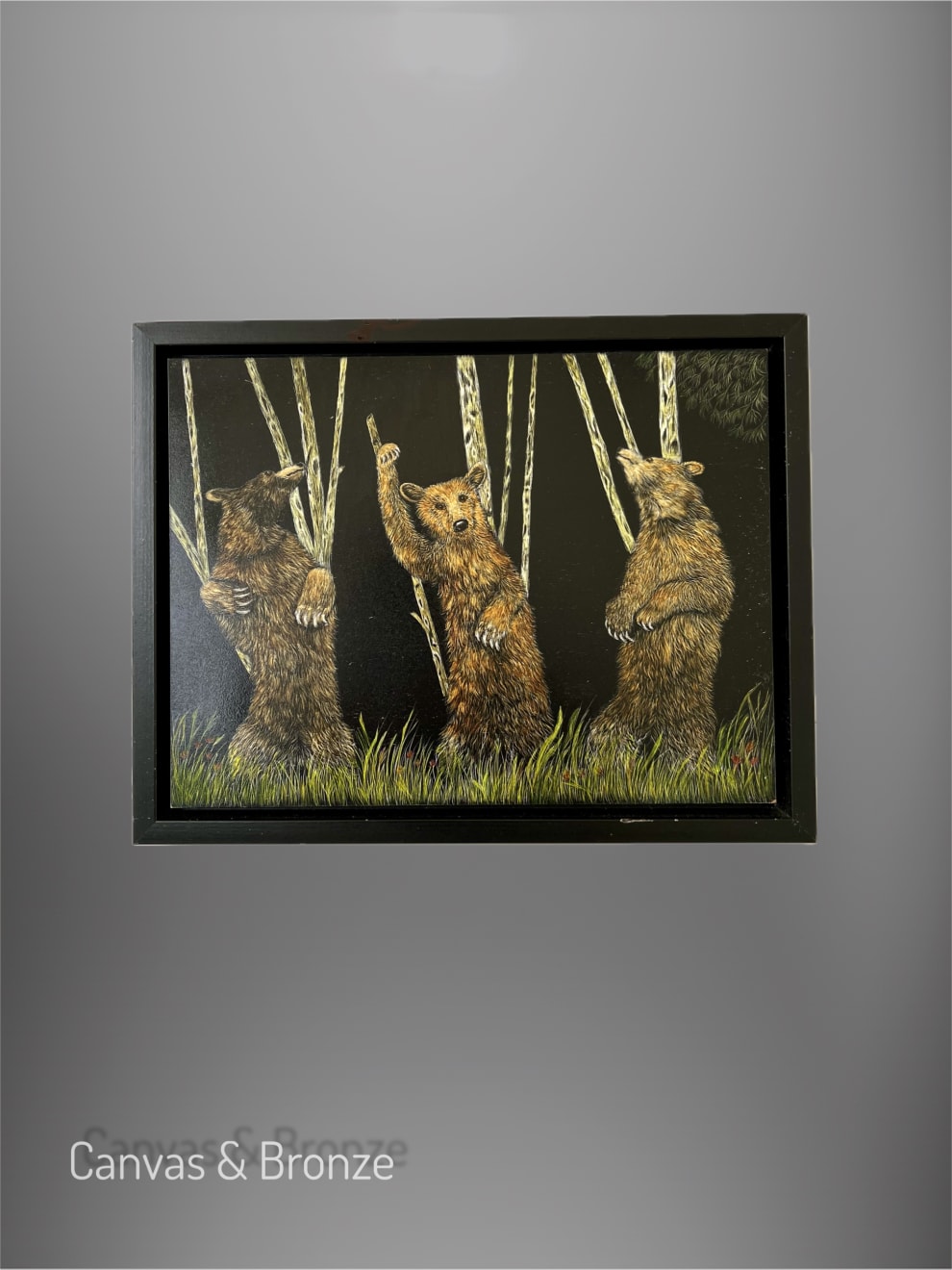 Anonymous, Canadian Scratchboard Etching - Three Bears, 2019