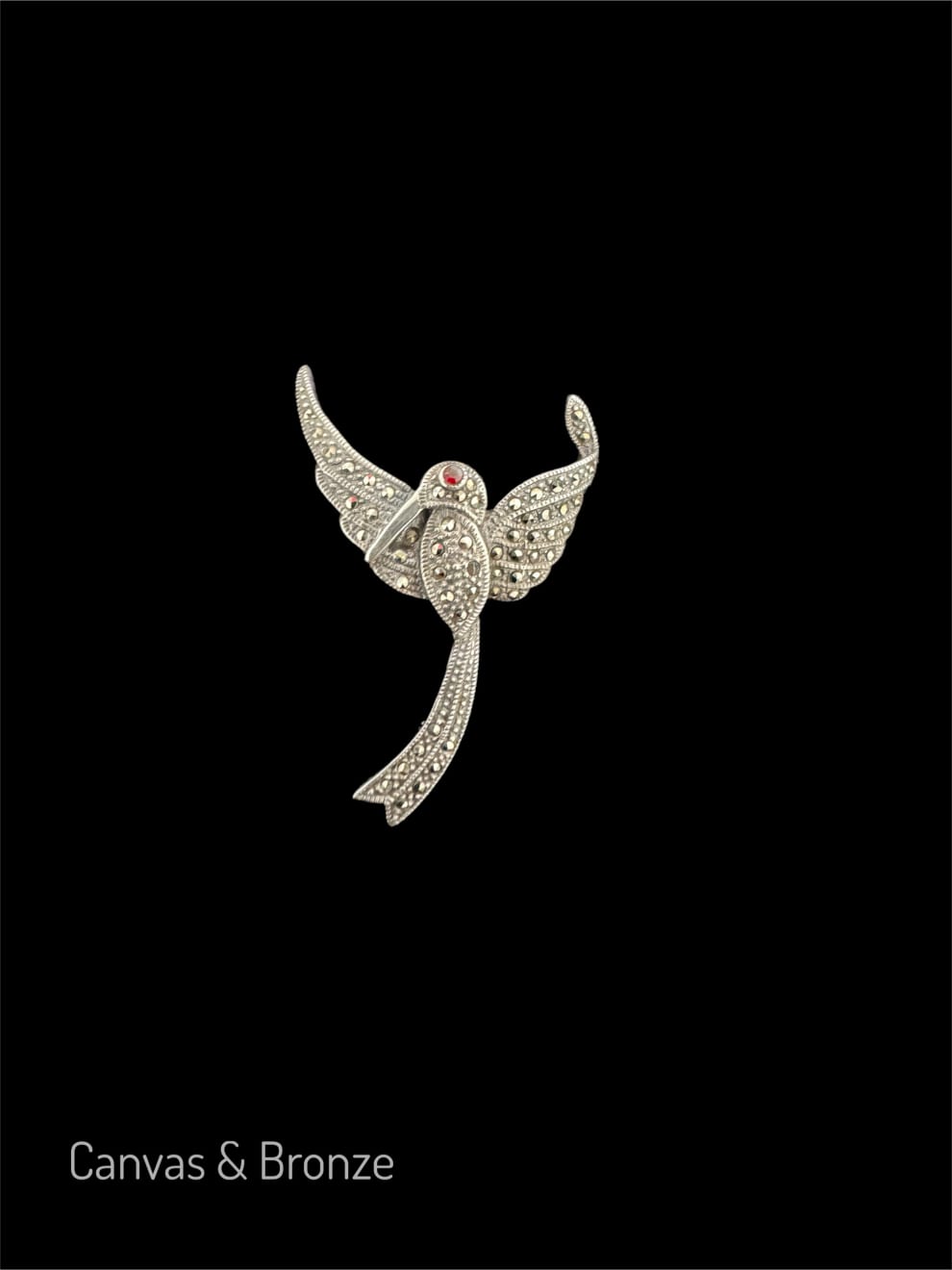 Anonymous, Sterling Silver Hummingbird Brooch