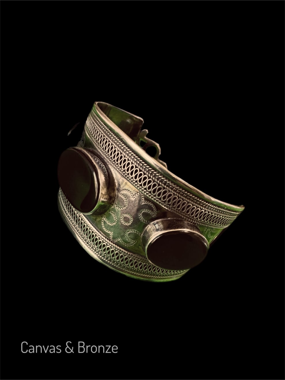Anonymous, Gemstone Antique Silver Bangle, 2000