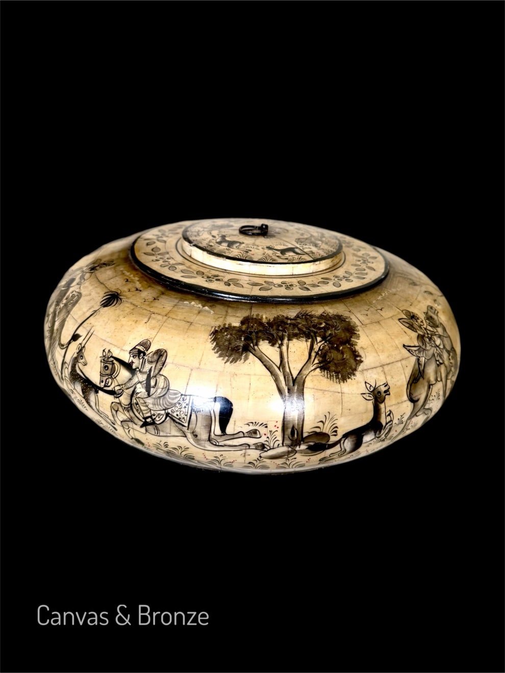 Anonymous, Bone Chip Hunting Scene Bowl, 2005