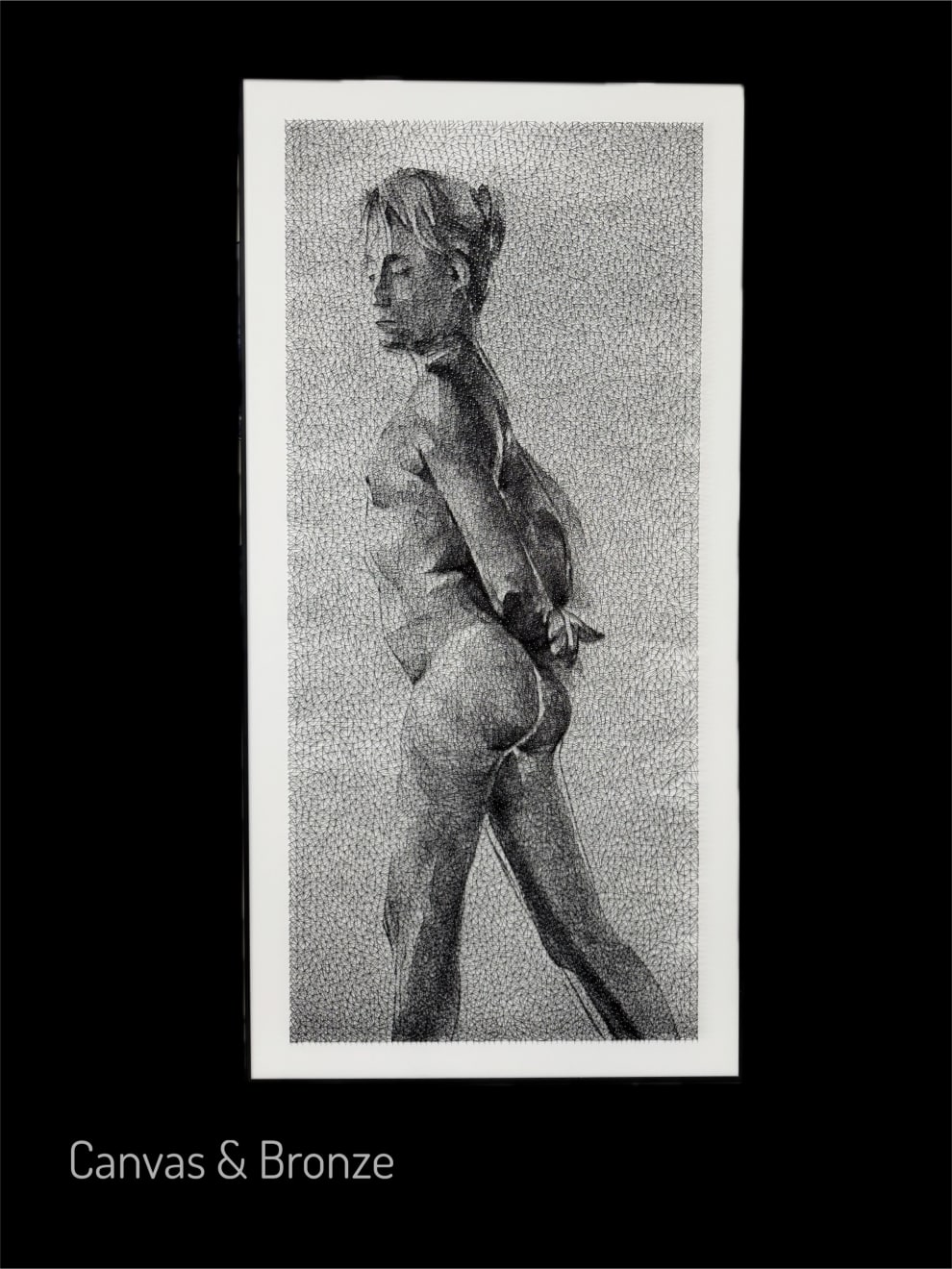 Prabin Badhia, Strike a Pose / Bare Lady - 9580 iron nails & 625 meters cotton string, 2025
