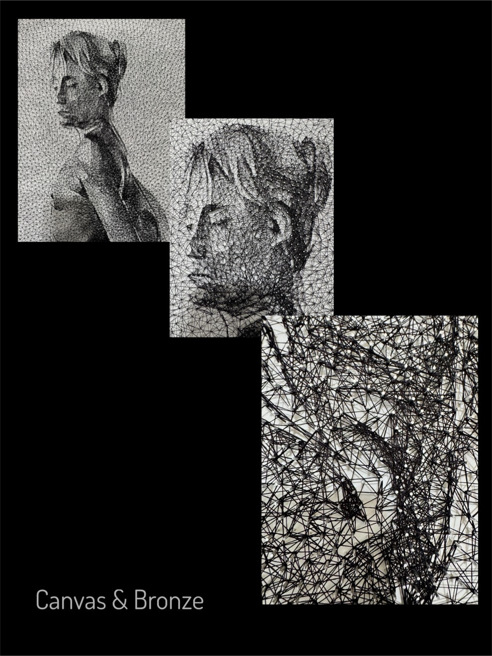 Prabin Badhia, Strike a Pose / Bare Lady - 9580 iron nails & 625 meters cotton string, 2025