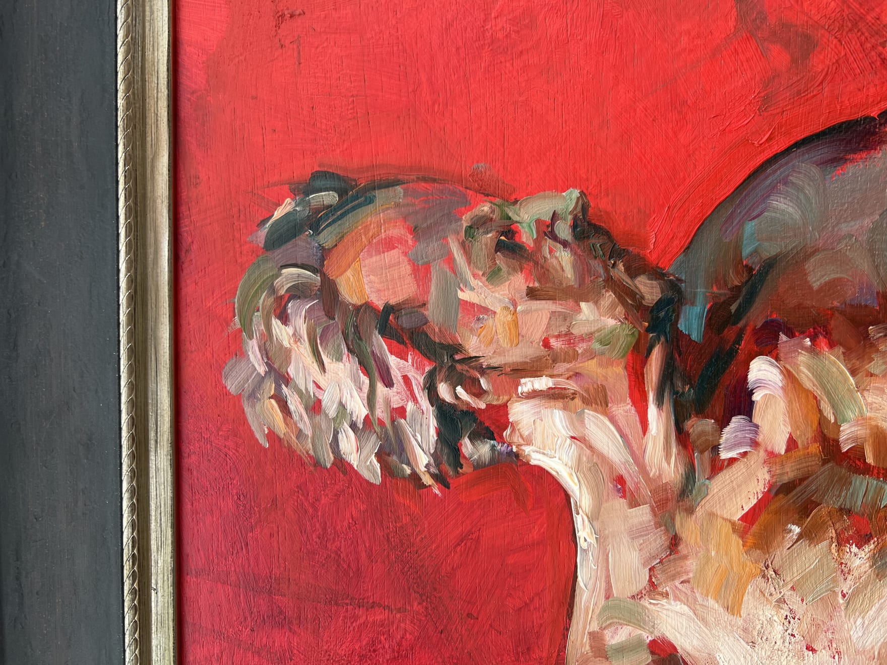 Prabin Badhia, 'L Artiste' Contemporary Original Expressionist Portrait Painting, Framed, 2020