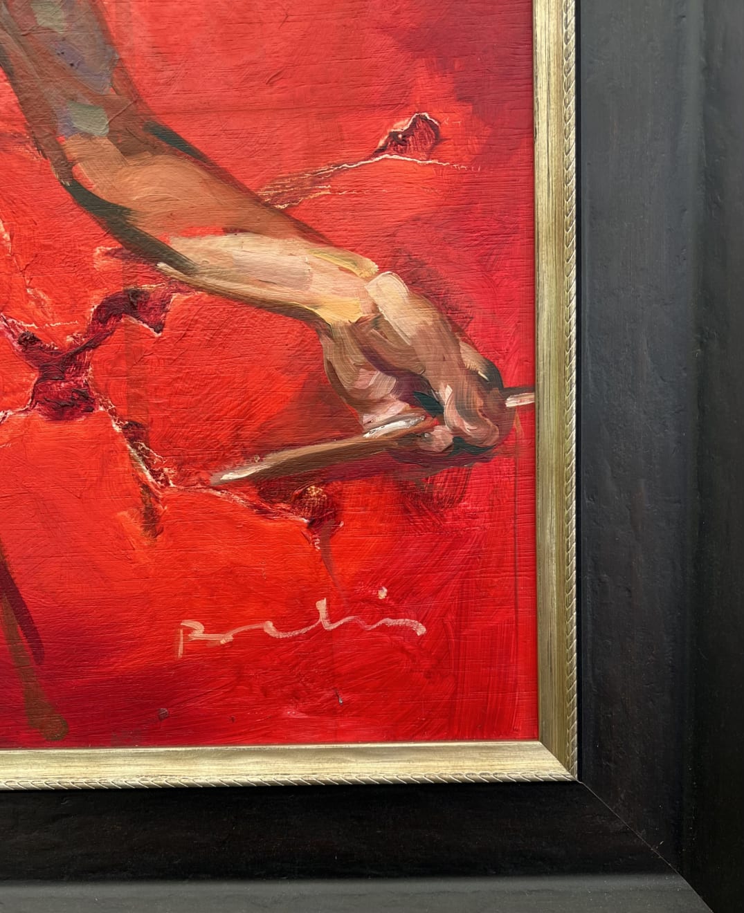 Prabin Badhia, 'L Artiste' Contemporary Original Expressionist Portrait Painting, Framed, 2020