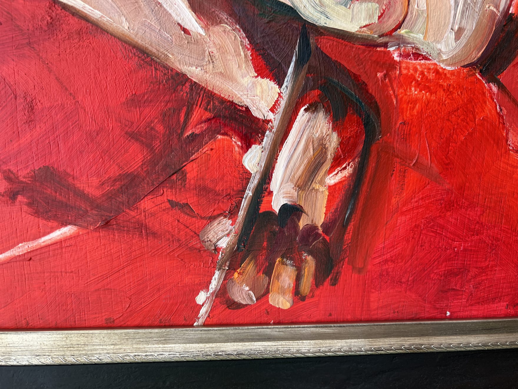 Prabin Badhia, 'L Artiste' Contemporary Original Expressionist Portrait Painting, Framed, 2020