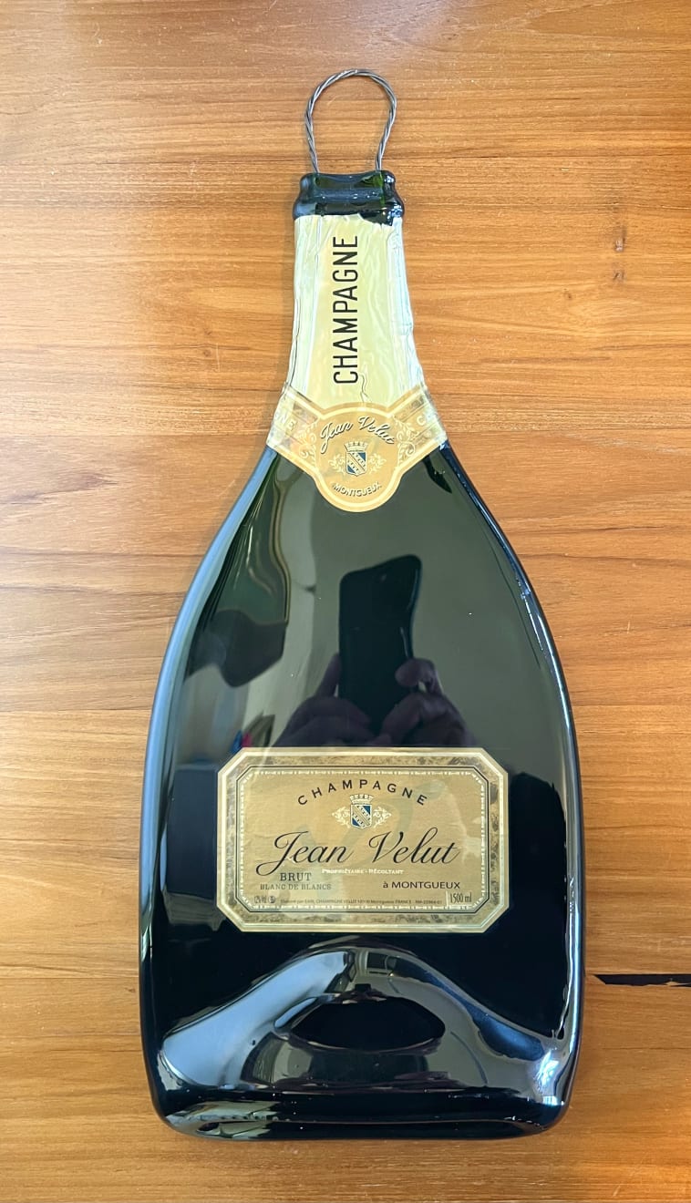 Anonymous, Original Jean Velut Champagne vintage wine cheese tray / decorative plaque