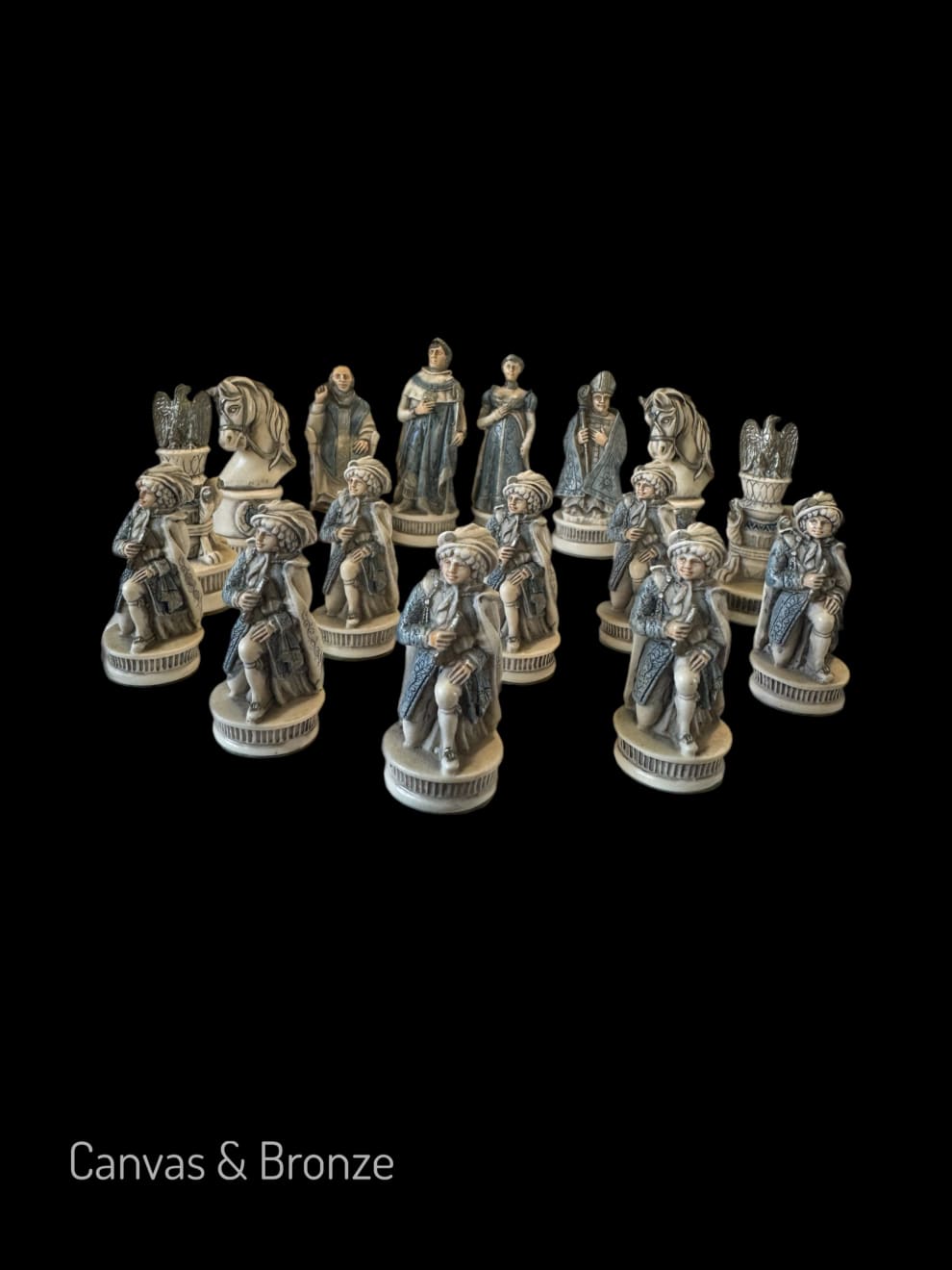 Nigri Scacchi, Italian Hand Painted Chess Set -