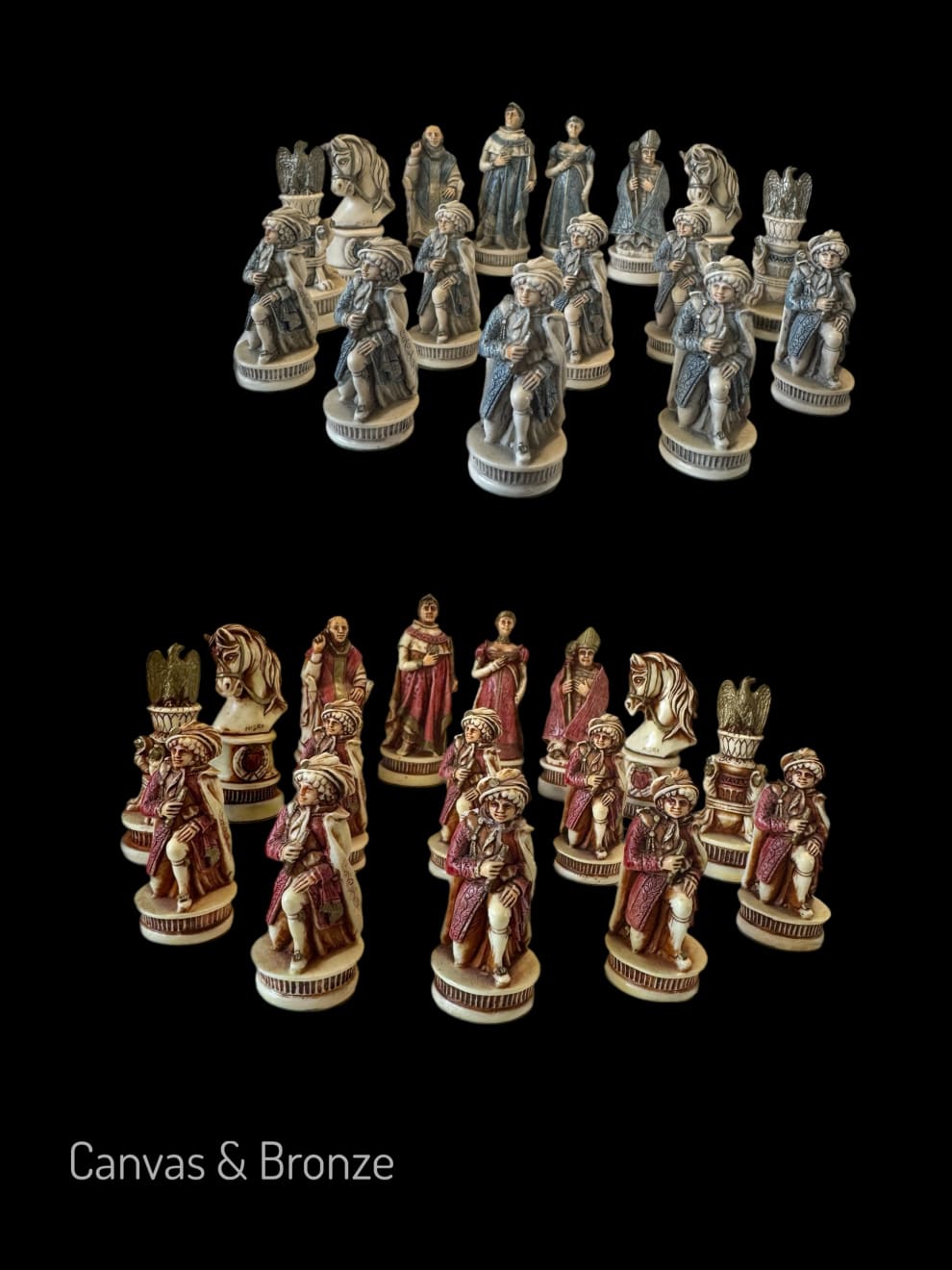 Nigri Scacchi, Italian Hand Painted Chess Set -