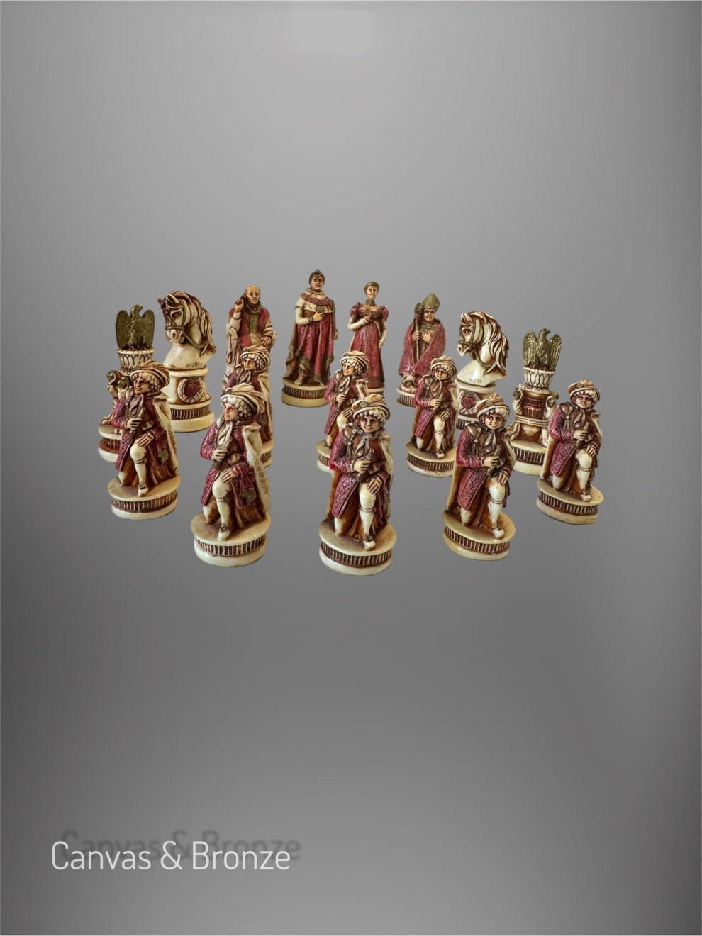 Nigri Scacchi, Italian Hand Painted Chess Set -