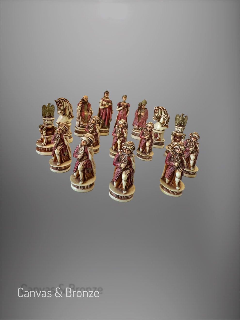 Nigri Scacchi, Italian Hand Painted Chess Set -