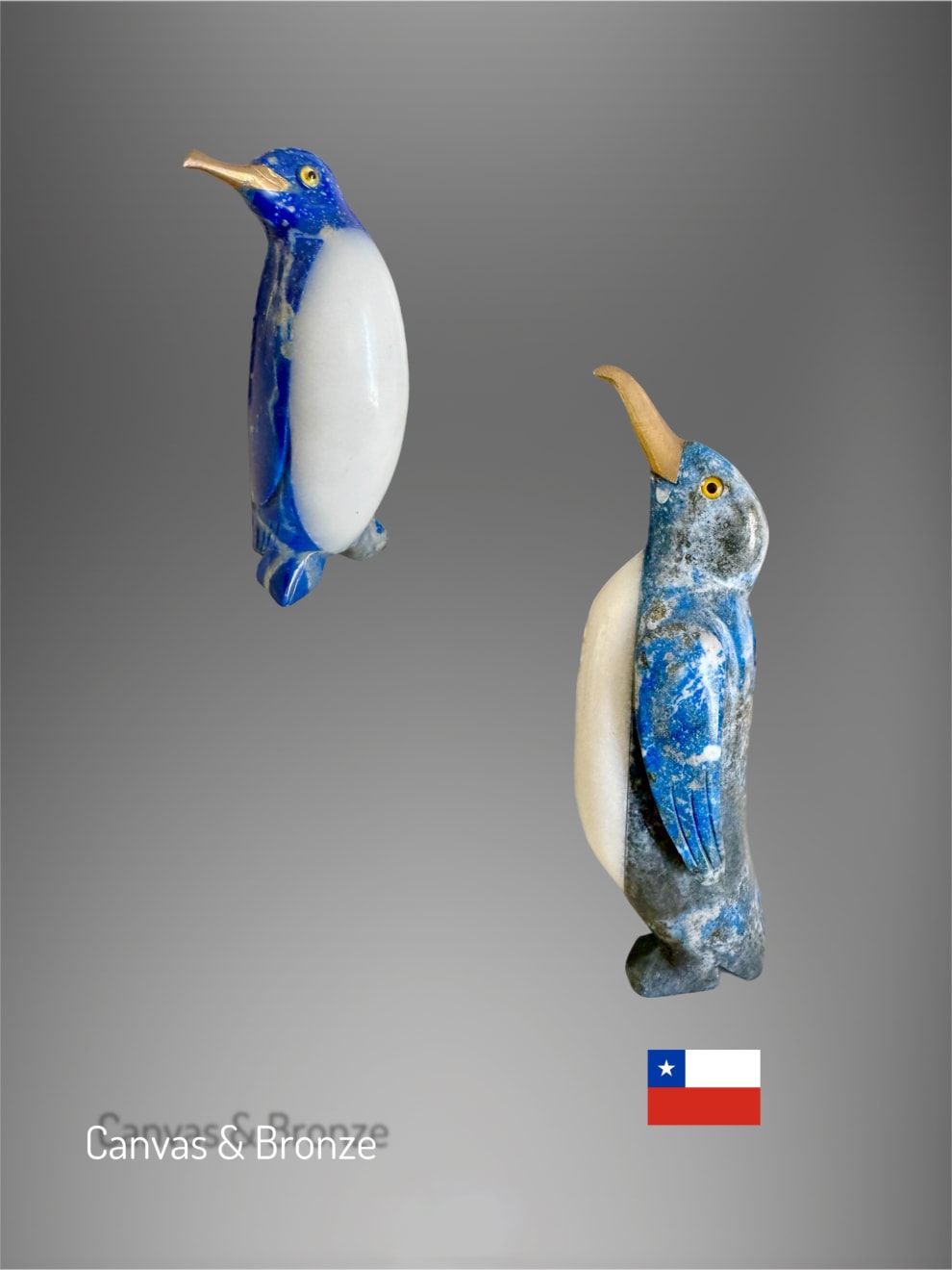 Anonymous, Flock of 8 Penguins - Chilean Lapis Lazuli, 2018