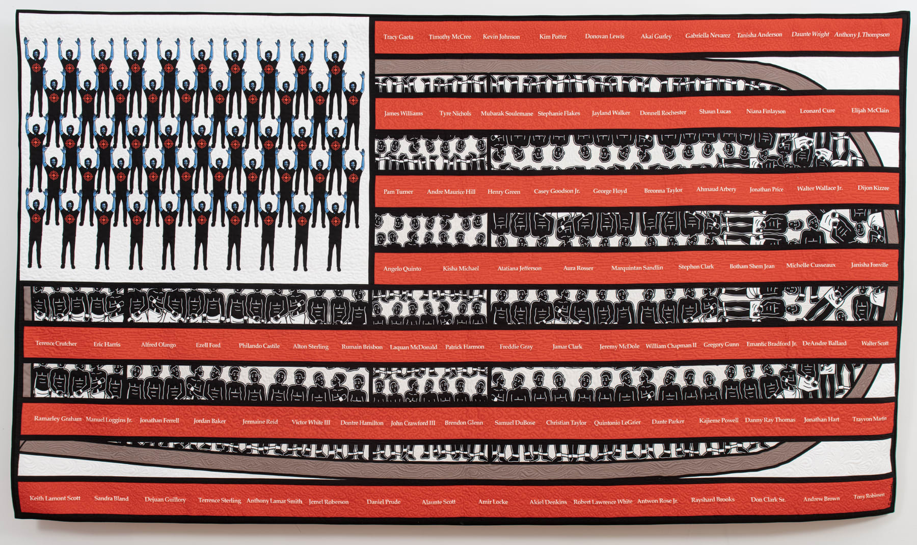 Carolyn Mazloomi , Hands Up ... Don't Shoot #2, 2024, Courtesy: The Art Institute of Chicago