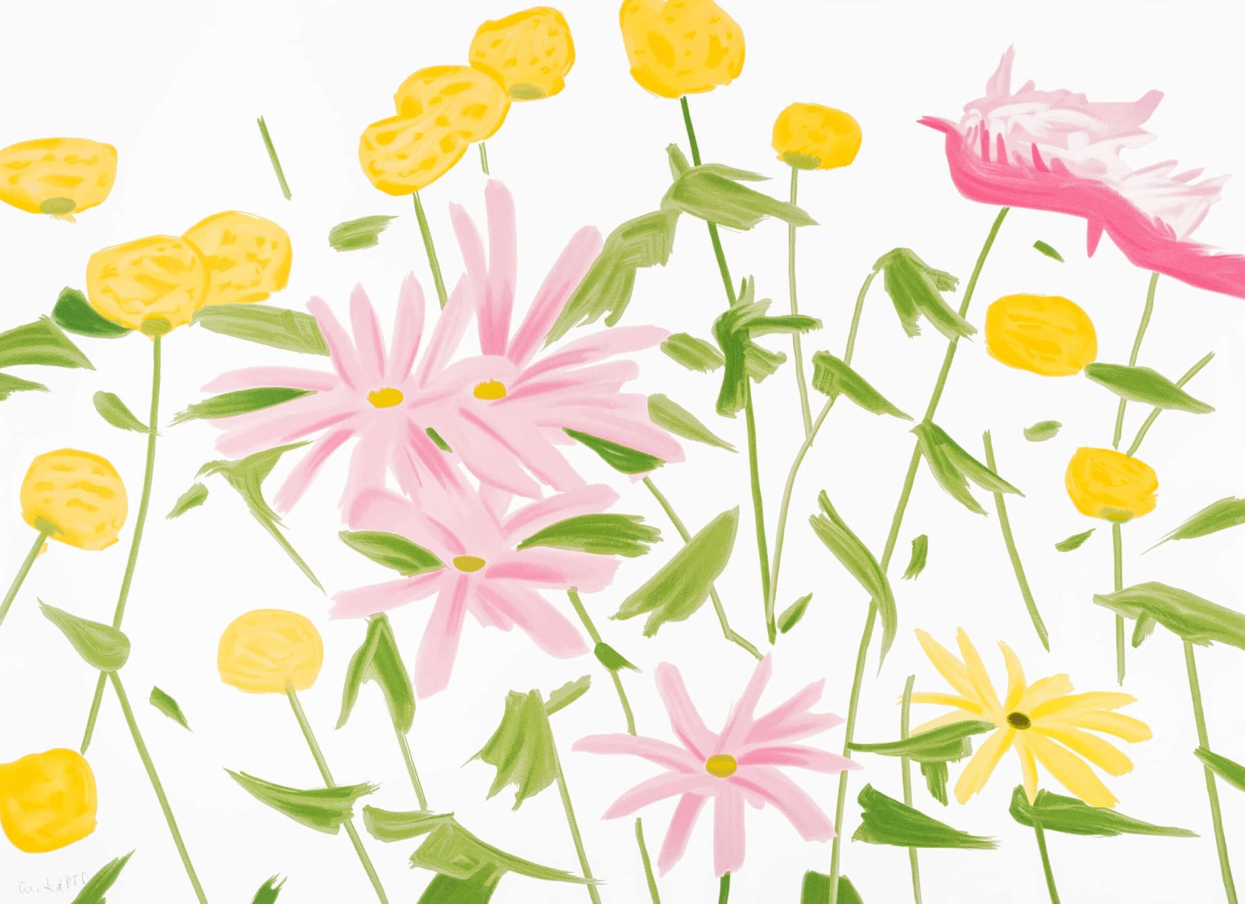 Alex Katz Spring Flowers, 2017 Silkscreen 44 x 55 inches /60 For sale at VFA