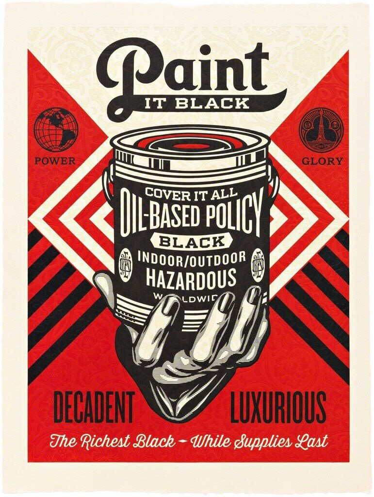 Shepard Fairey Paint It Black, 2015 Three color relief print 40.5 x 30.5 inches Edition 3/3 CTP (25)