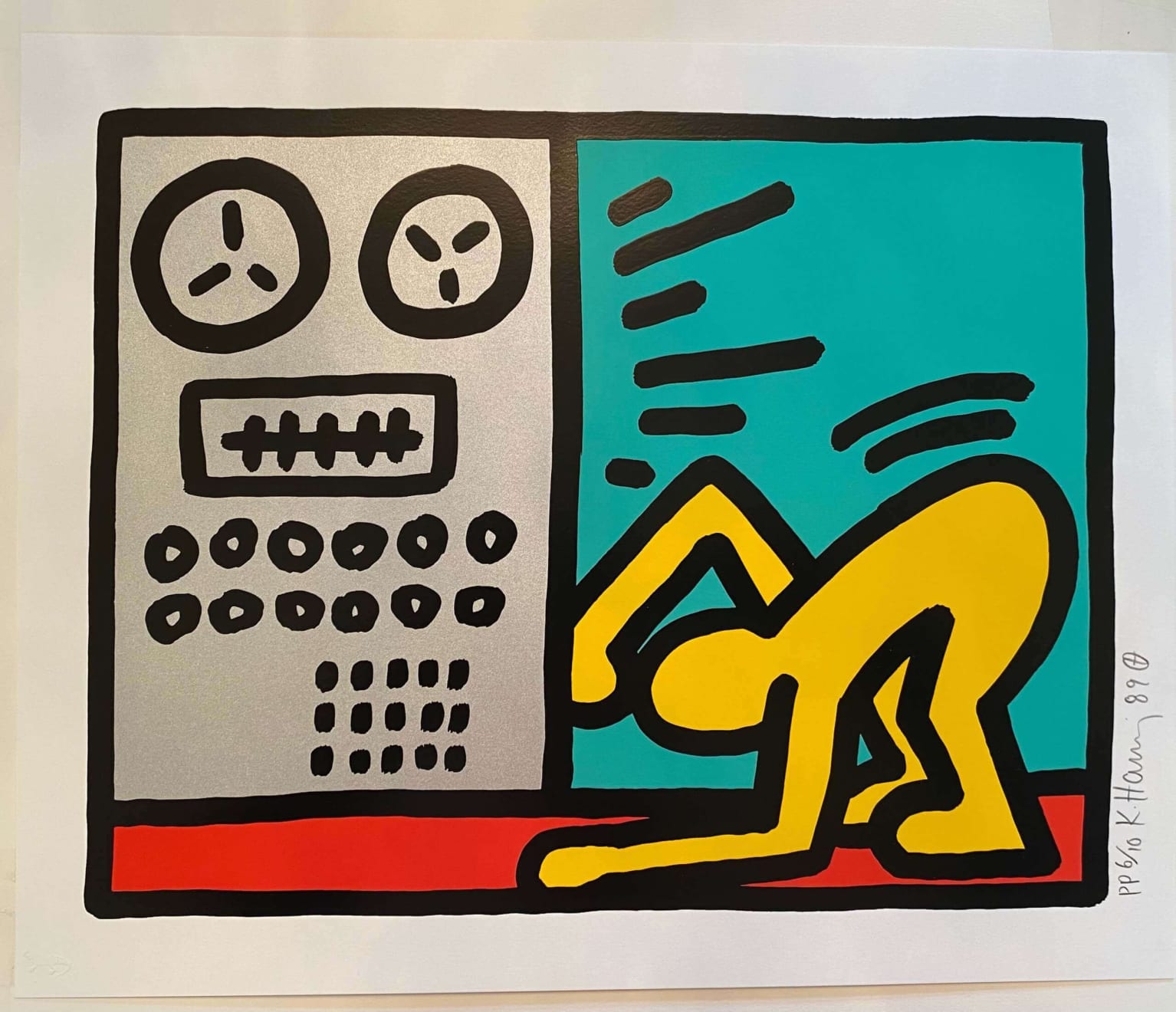 Keith Haring Pop shop III, 1989 Silkscreen 113.50h x 16.50w in PP 6/10/ Signed, numbered and dated in pencil by the artist For sale at VFA