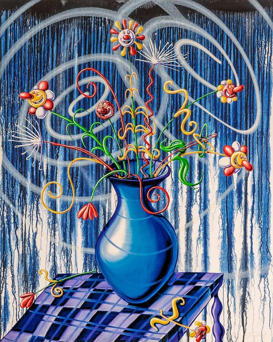 Kenny ScharfUntitled (Blue), 2020 Silkscreen 38h x 30w in Edition of 15 For sale at VFA