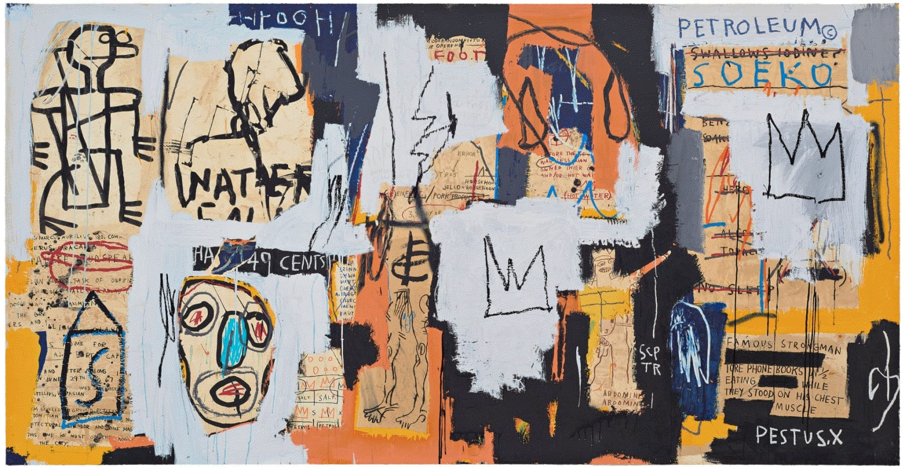 Jean-Michel Basquiat PHOOEY, 1982/2021 Screenprint 43 1/2 x 84 ins 110.49 x 213.36 cm Available at VFA