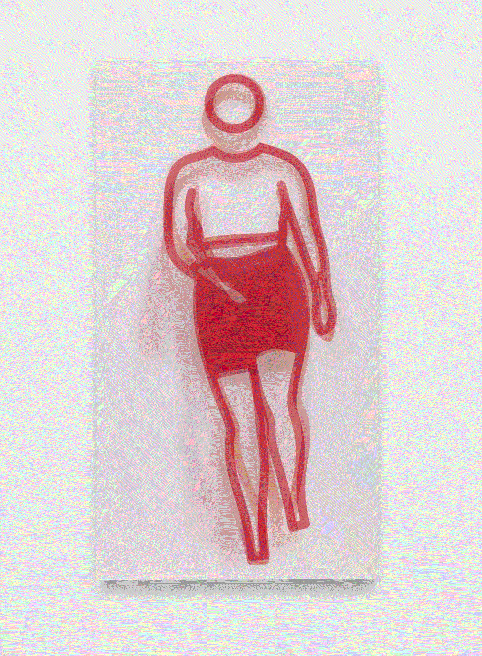 Julian Opie DANCE, FIGURE 3, 2023 Lenticular acrylic panel mounted onto white acrylic 66 7/8 x 36 3/8 x 1 5/8 in 169.9 x 92.4 x 4.1 cm Available at VFA