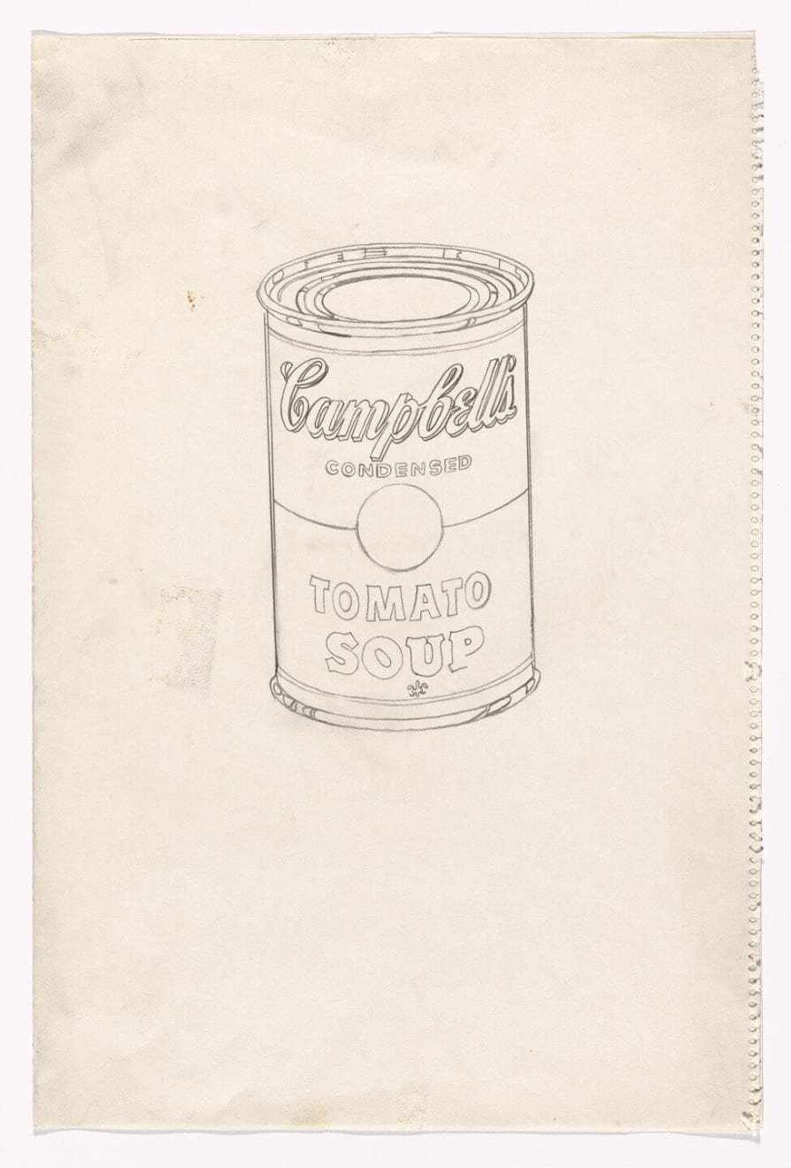 Andy Warhol Campbell’s Soup Can Drawing, c. 1962