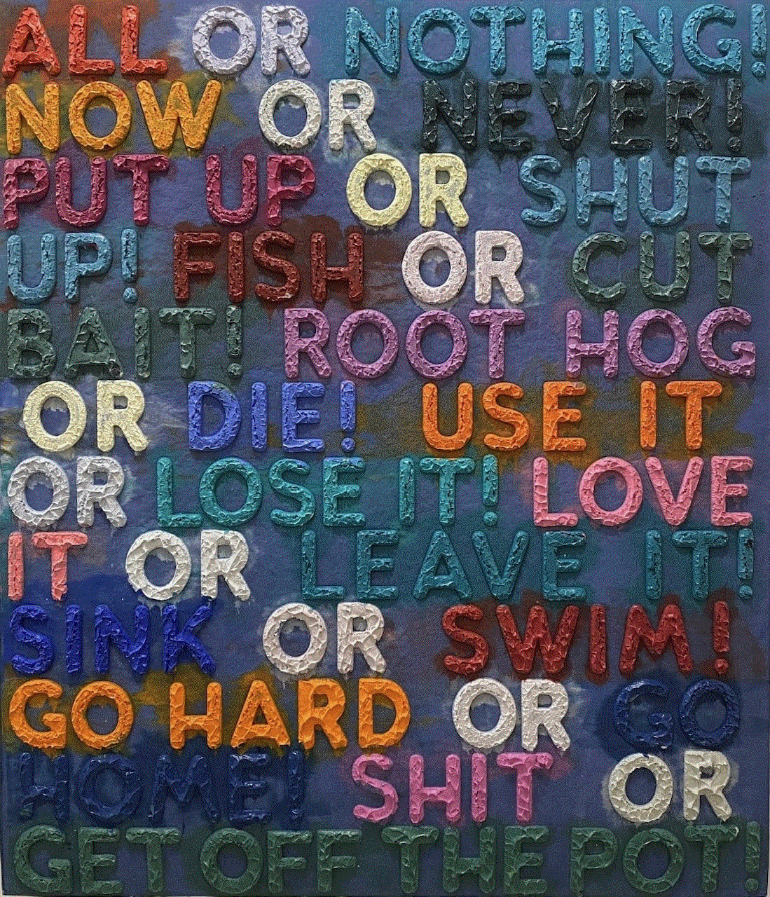 Mel Bochner ALL OR NOTHING, 2023 Monotype in oil collage, engraving and embossment on handmade paper 30 x 25 1/2 in 76.2 x 64.8 cm Available at VFA