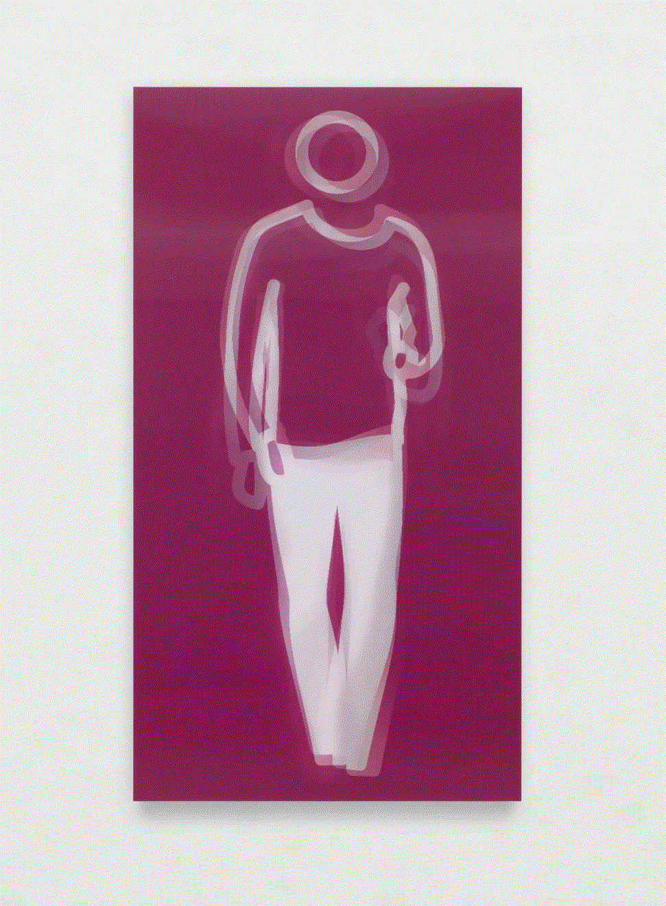 Julian Opie DANCE, FIGURE 4, 2023 Lenticular acrylic panel mounted onto white acrylic 66 7/8 x 36 3/8 x 1 5/8 in 169.9 x 92.4 x 4.1 cm Available at VFA