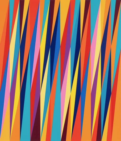 Odili Donald Odita FIREWALL (ONE), 2023 Screenprint in 15 colours on Somerset 410gsm Rag paper 46 7/8 x 39 5/8 in 119.1 x 100.6 cm Edition of 35 Available at VFA