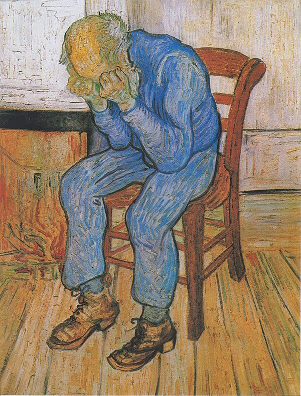 Vincent van Gogh At Eternity’s Gate, 1890 Oil on canvas 31.5 in × 21.2 inches Kröller-Müller Museum, Netherlands