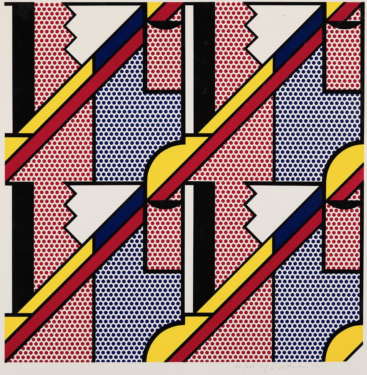 Roy Lichtenstein MODERN PRINT (CORLETT 103), 1971 Lithograph and screenprint on special arjomari Paper height 31 in height 78.7 cm 200 Available at VFA