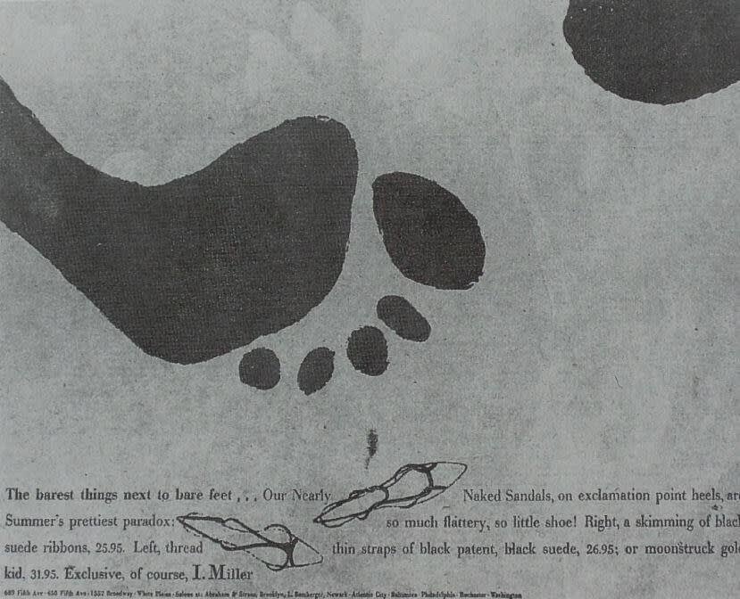 Andy Warhol Ad for I. Miller Shoes, 1955