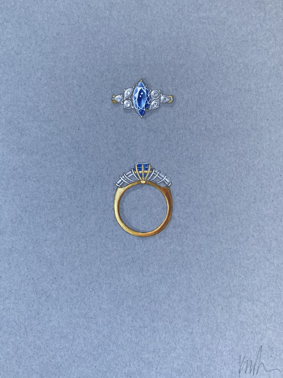 Bespoke Sapphire and Diamond Ring