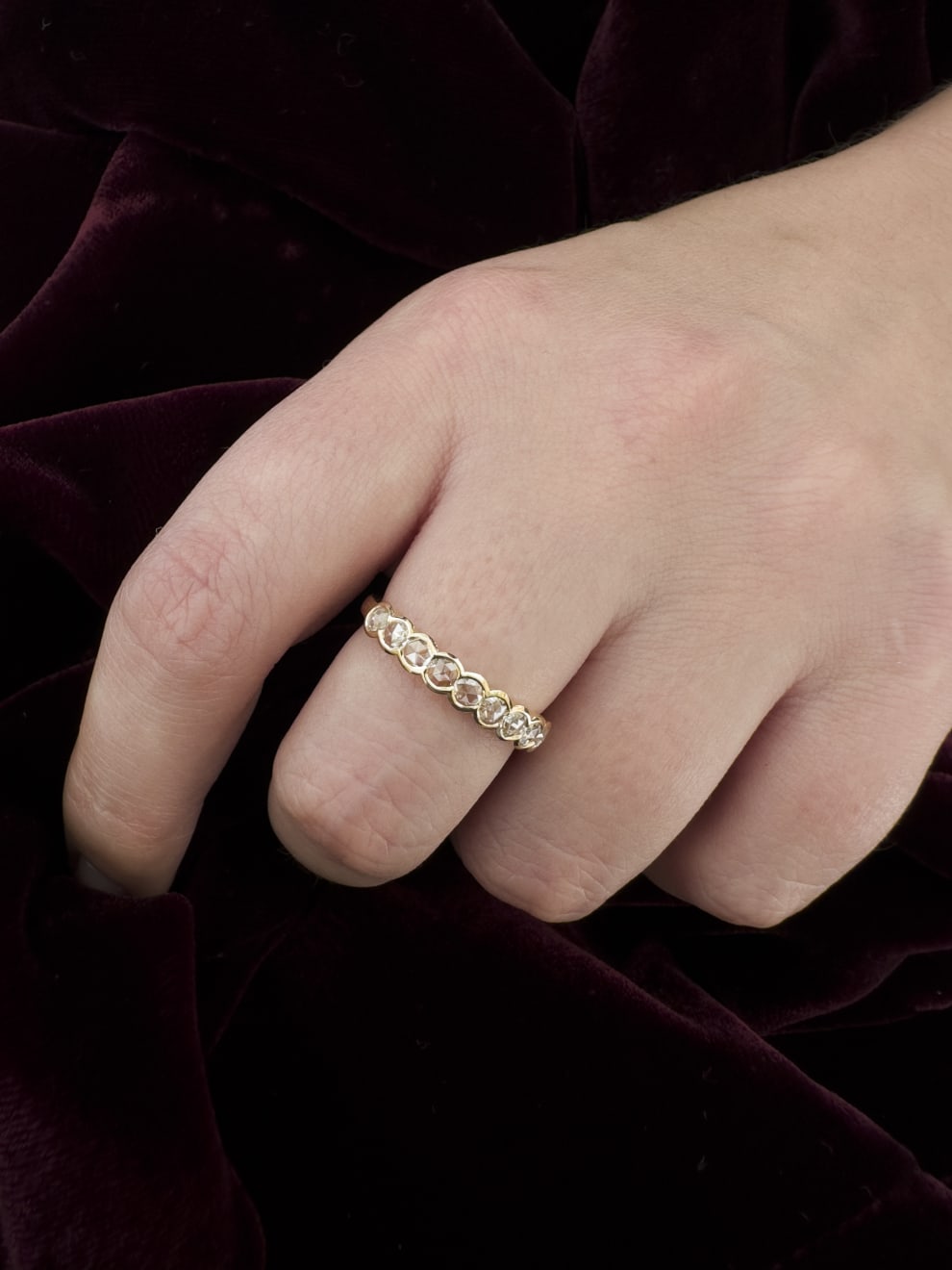 Rose Cut Diamond Eternity Ring