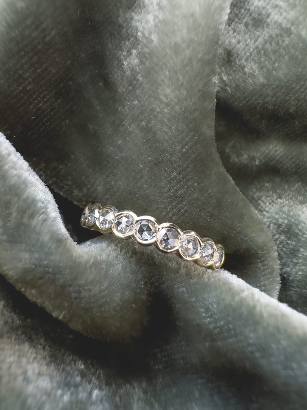 Rose Cut Diamond Eternity Ring