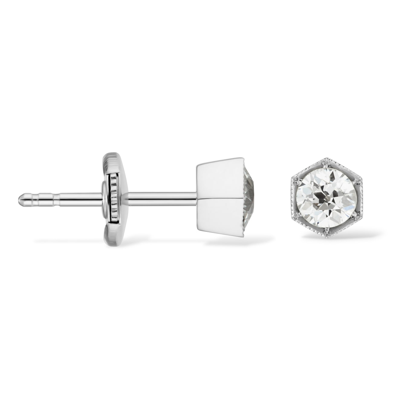 Honeycomb Diamond Stud Earrings