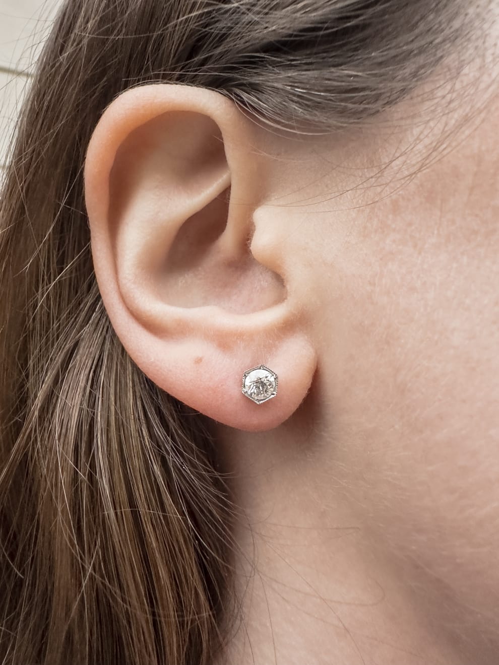 Honeycomb Diamond Stud Earrings