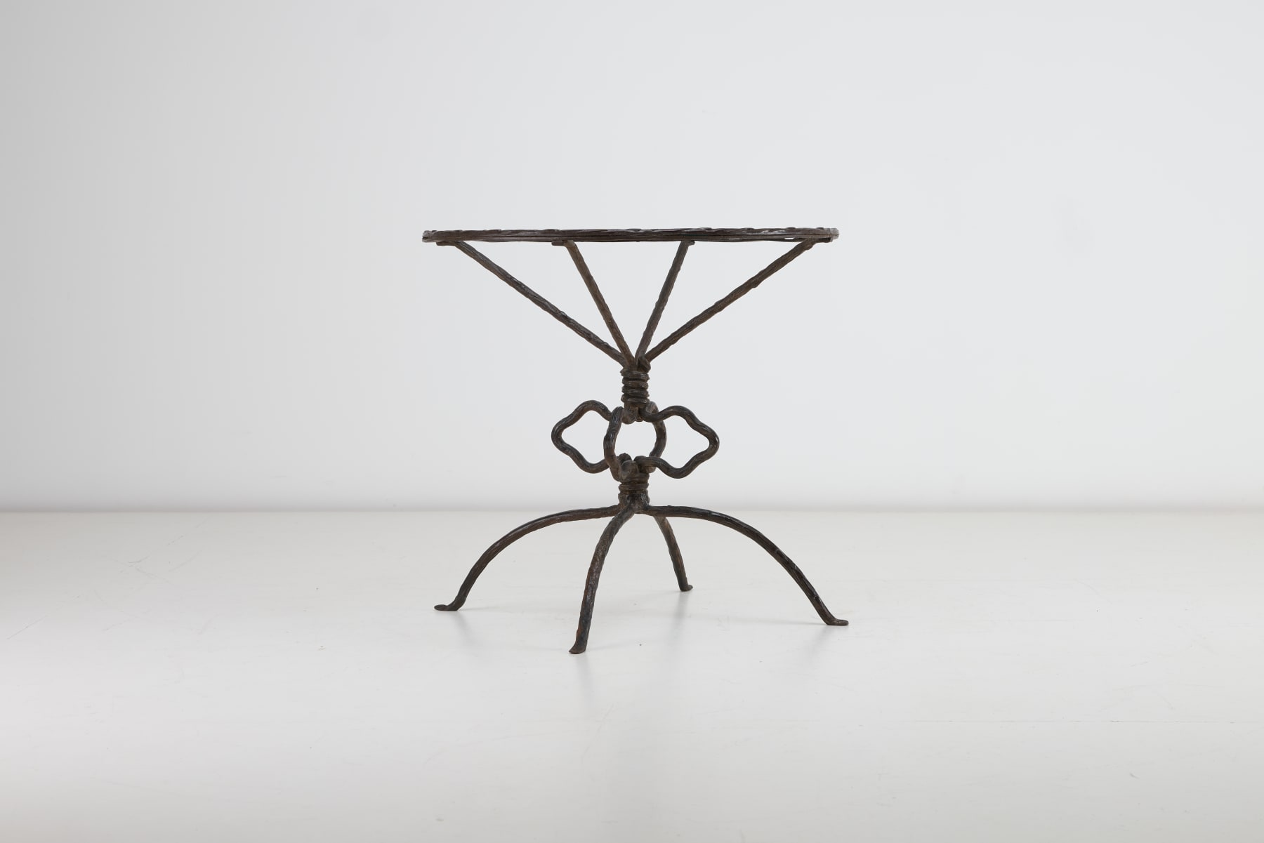 Vintage Antoine Durenne Side Table, 1930s made from Wrought Iron & Glass. London Front on image