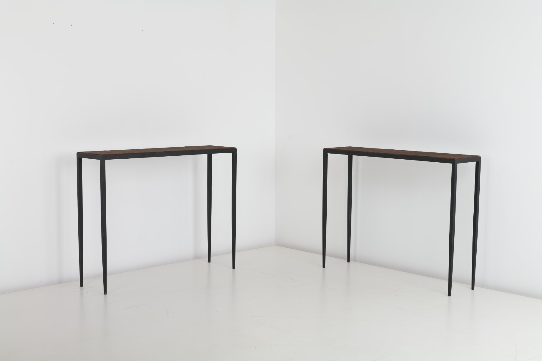 Jean-Michel Frank, Iron & Rattan Console Tables, 1940
