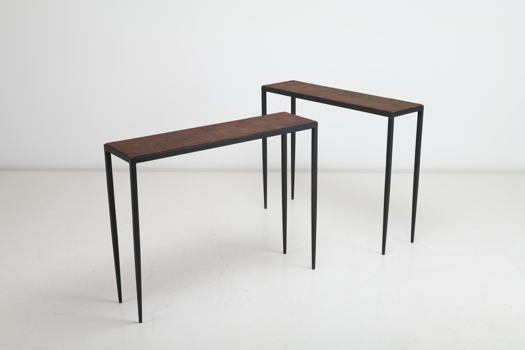 Jean-Michel Frank, Iron & Rattan Console Tables, 1940